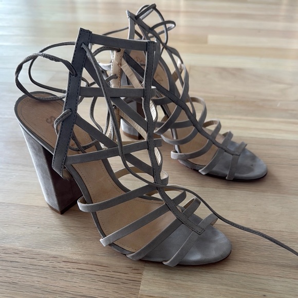 Schutz Suede Lace Up Heels - Picture 1 of 7